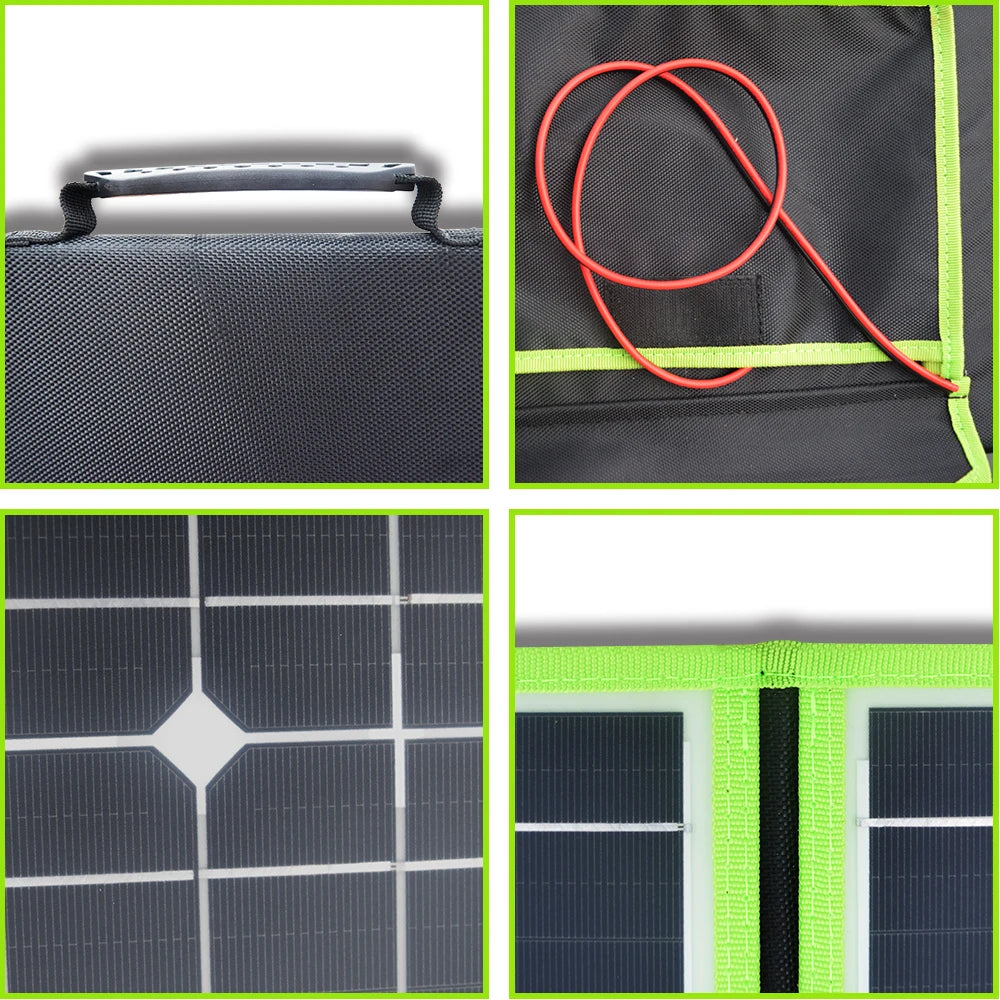 Dokio 200W(2Pcs x100W) Foldable Solar Panel +20A 12V Charge Controller folding solar panel Cell/System Charger Kit Complete
