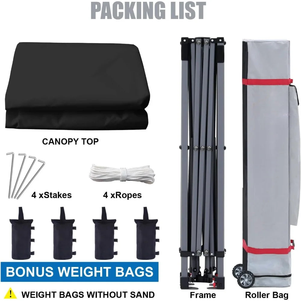 MASTERCANOPY Heavy Duty Pop-up Canopy Tent with Sidewalls (10x15,Black)