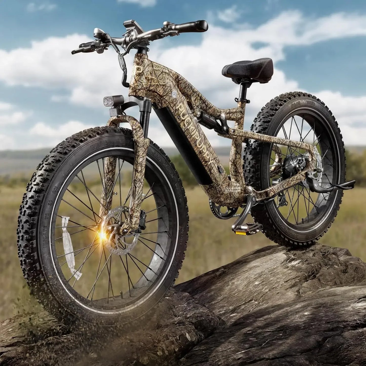 Electric Bike for Adults 1000W,48V 20AH,26" Fat Tire Full Suspension Ebike,7Speed,30MPH 80Miles Long Range Mountain Beach EBike