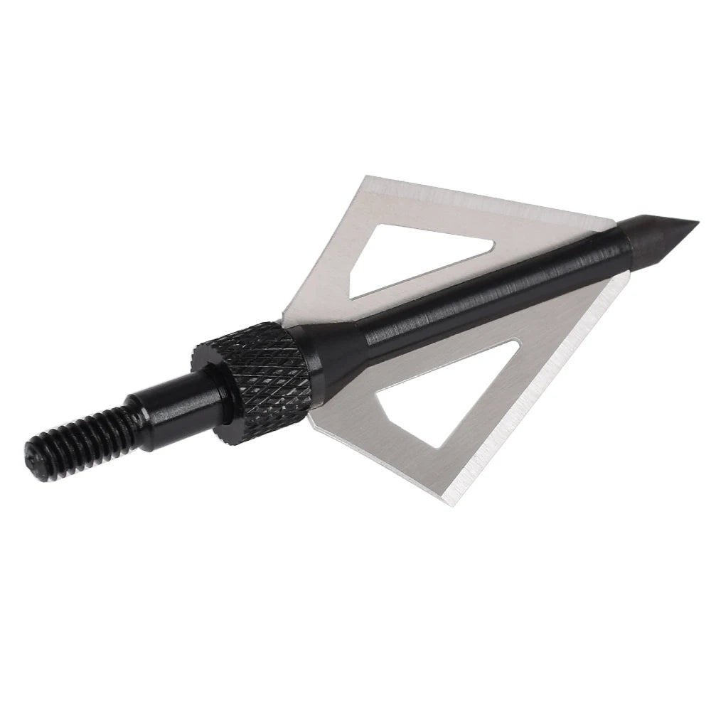 12Pcs 100 Grain Broadhead Black 3 Blades Beast Hunting fit Carbon Arrow Bolt Screw Arrow Head Archery Bow Crossbow USA