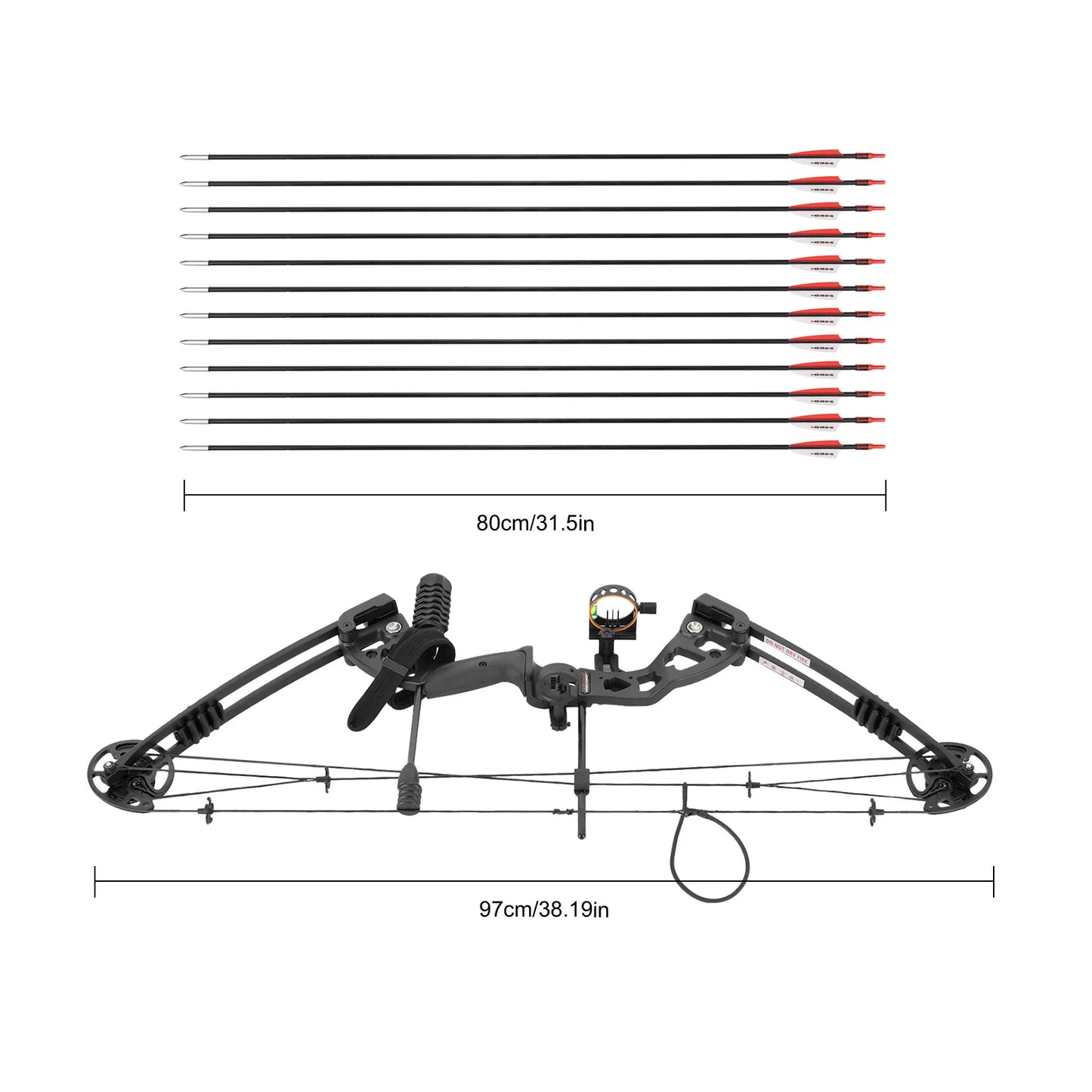 Compound Bow for Adults, Right Hand, Hunting Kit,Draw weight and cams Fully Adjustable