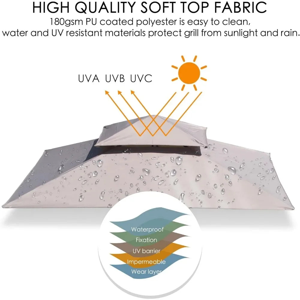 10' X 12' Hardtop Gazebo Canopy,with Netting And Curtains Outdoor Permanent Metal Pavilion
