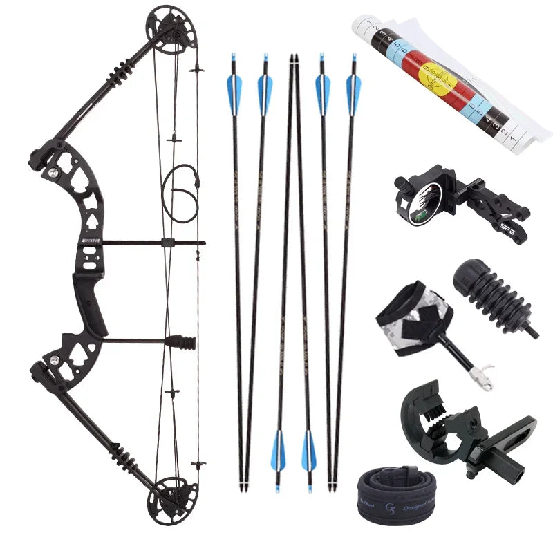 SPG Arrow Hunting Archery Compound Bow Fiberglass Carbon Fiber Compound Bow And Arrow Set