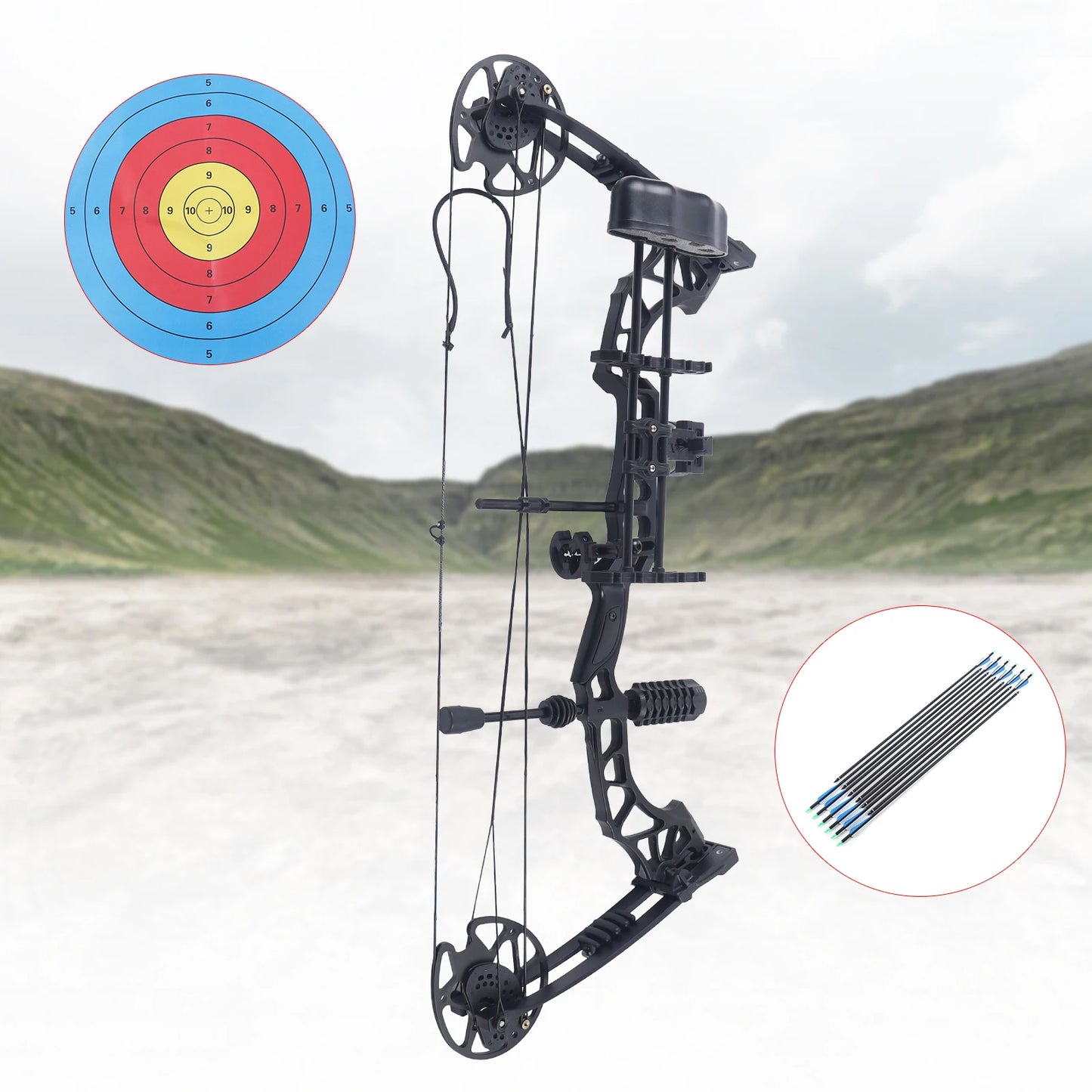 Compound Right Hand Bow Kit Target Hunting Practice Bow Arrows Archery 35-70 LBS and arrow kit