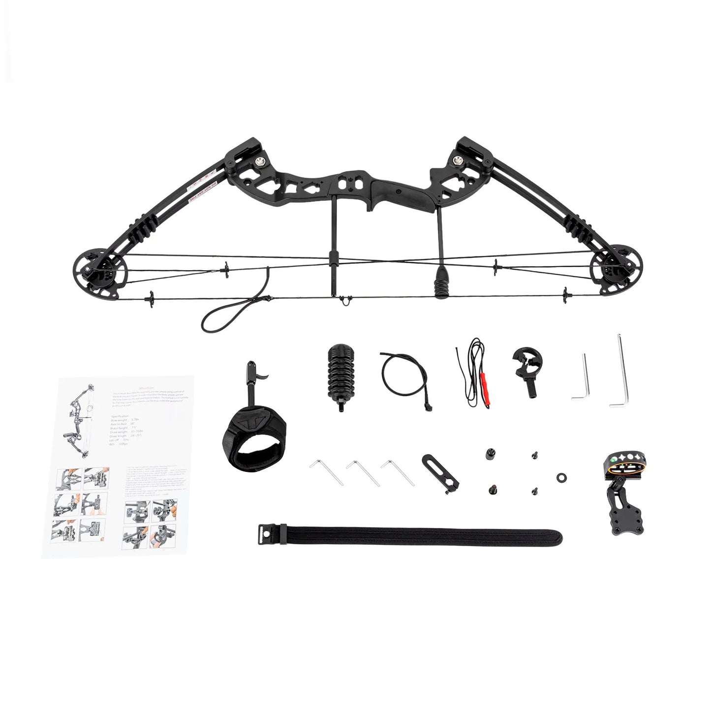 Compound Bow for Adults, Right Hand, Hunting Kit,Draw weight and cams Fully Adjustable