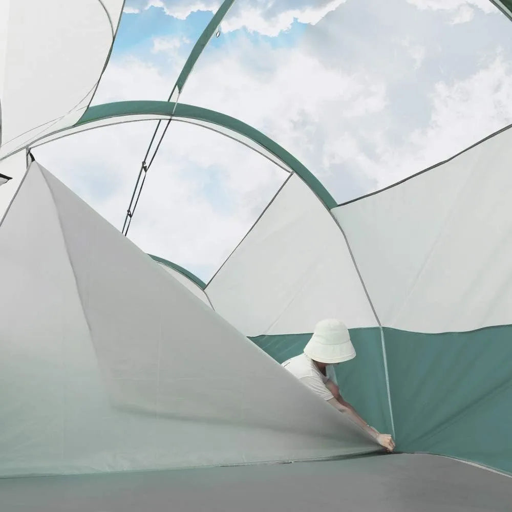 Awnings, Weather Resistant Family Tent, Mesh Windows, Double Layer, Divided Curtain for Separated Room, Awnings