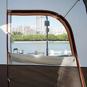 Large Tent 6 Person,Family Cabin Tents,Straight Wall,3 Doors and 3 Windows with Mesh,Waterproof,Big Tent for Outdoor,Picnic