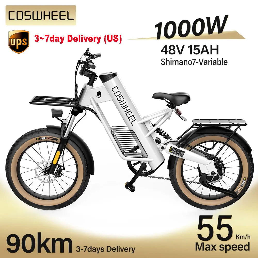 Coswheel Electric Bike M20 Mountain bikes e bike 1000W 20Inch 48V 20AH Cycling outdoor bicycle Road Snow E Bike