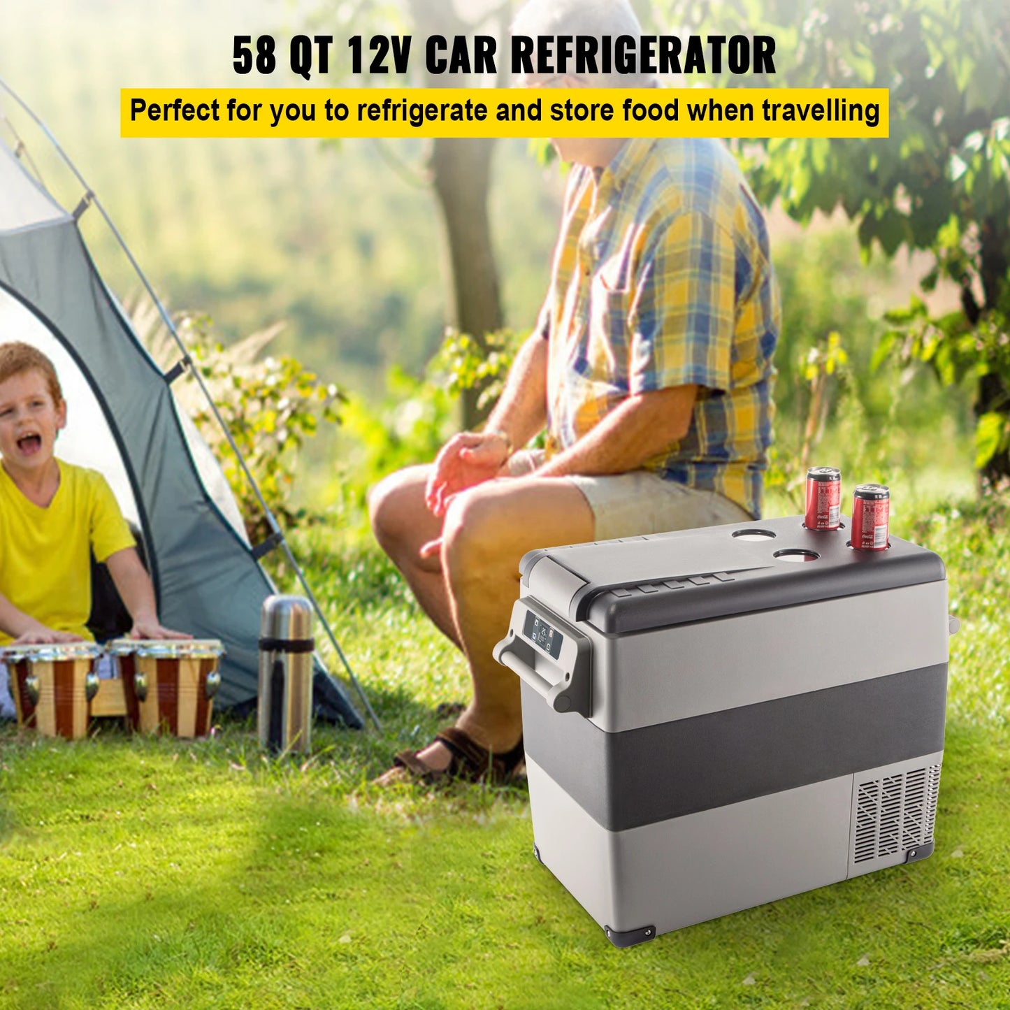 VEVOR Car Refrigerator Mini Fridge Freezer Portable Compressor Cooler 12/24V DC 110-240V Ice Box for Camping