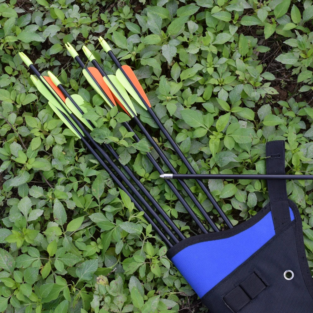 6/12PCS 24/26/28/30Inch Fiberglass Youth Archery Arrow Recurve Bow Fixed Bullet Point Tips Target Practice Shooting