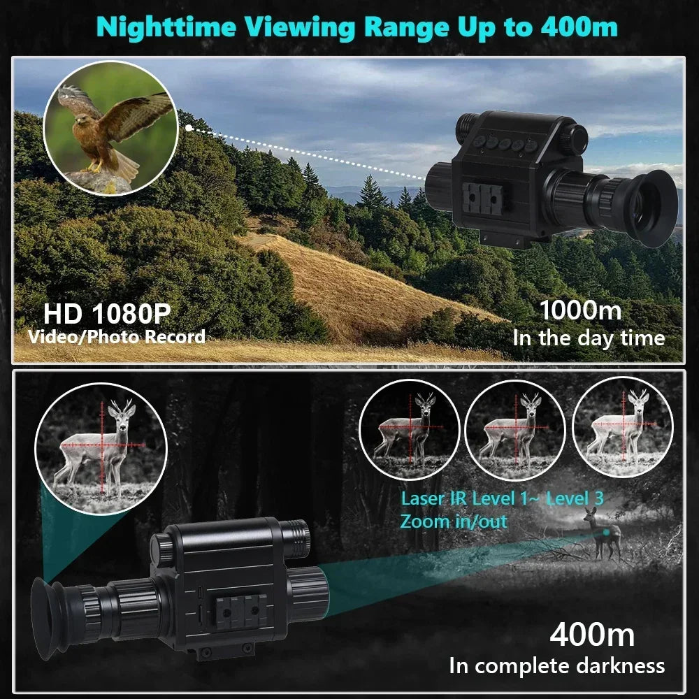 M5 Digital Riflescope Night Vision Scope Sight Infrared Monocular 1080P Video Photo Recording All in 1 for Hunting Surveillance