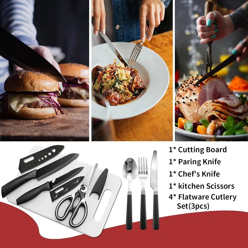 Portable Camping Kitchen Utensil Set-27 Piece Cookware Kit, Stainless Steel Outdoor Cooking and Grilling Utensil Organizer