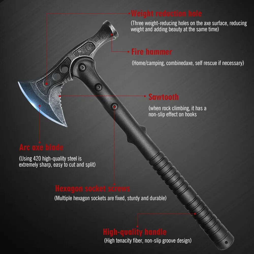 Tactical Survival Axe Multi Tool Emergency Gear Tourist AX Tactical Axe Outdoor Portable Tomahawk