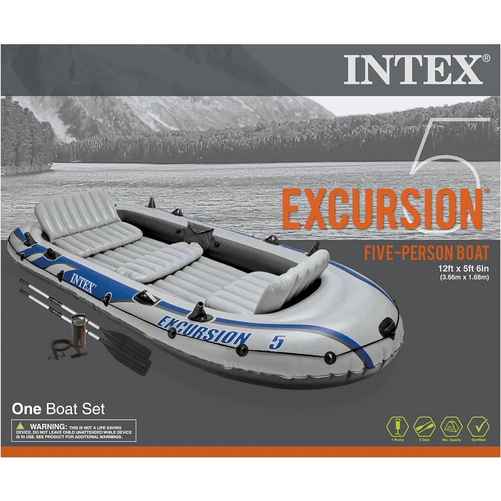 Boat Inflatable, 54 Inchs Boat Oars,HighOutput Pump,SuperTough PVC Boat,Fishing Rod Holders Inflatable Boat