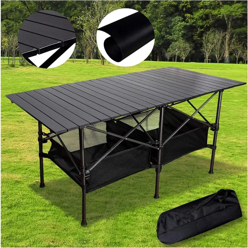 TOP Aluminum Camping Table,Easy Carry Folding Table with Storage Bag