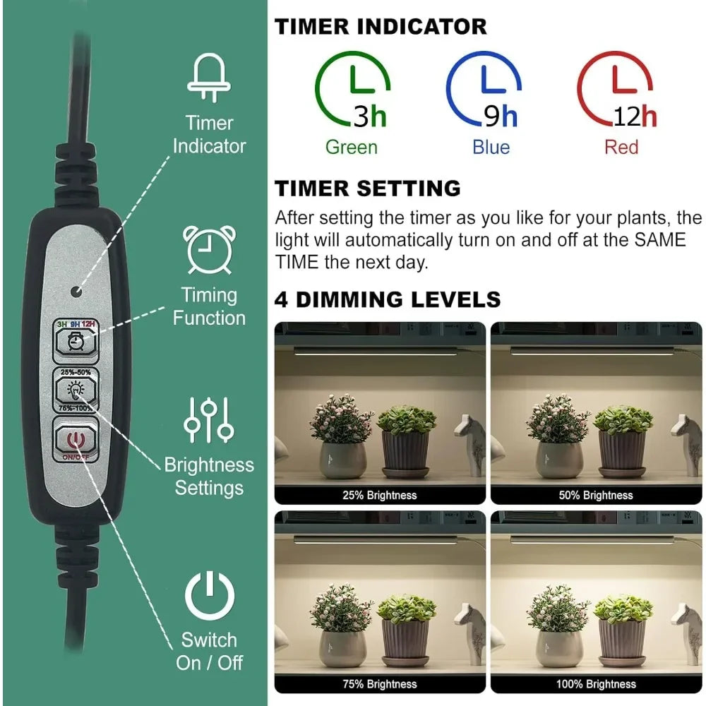 Mini Greenhouse 27.2" ×19.9" ×61.8" Portable Greenhouse  Dimmable Plant Light for Indoor Plant with Timer