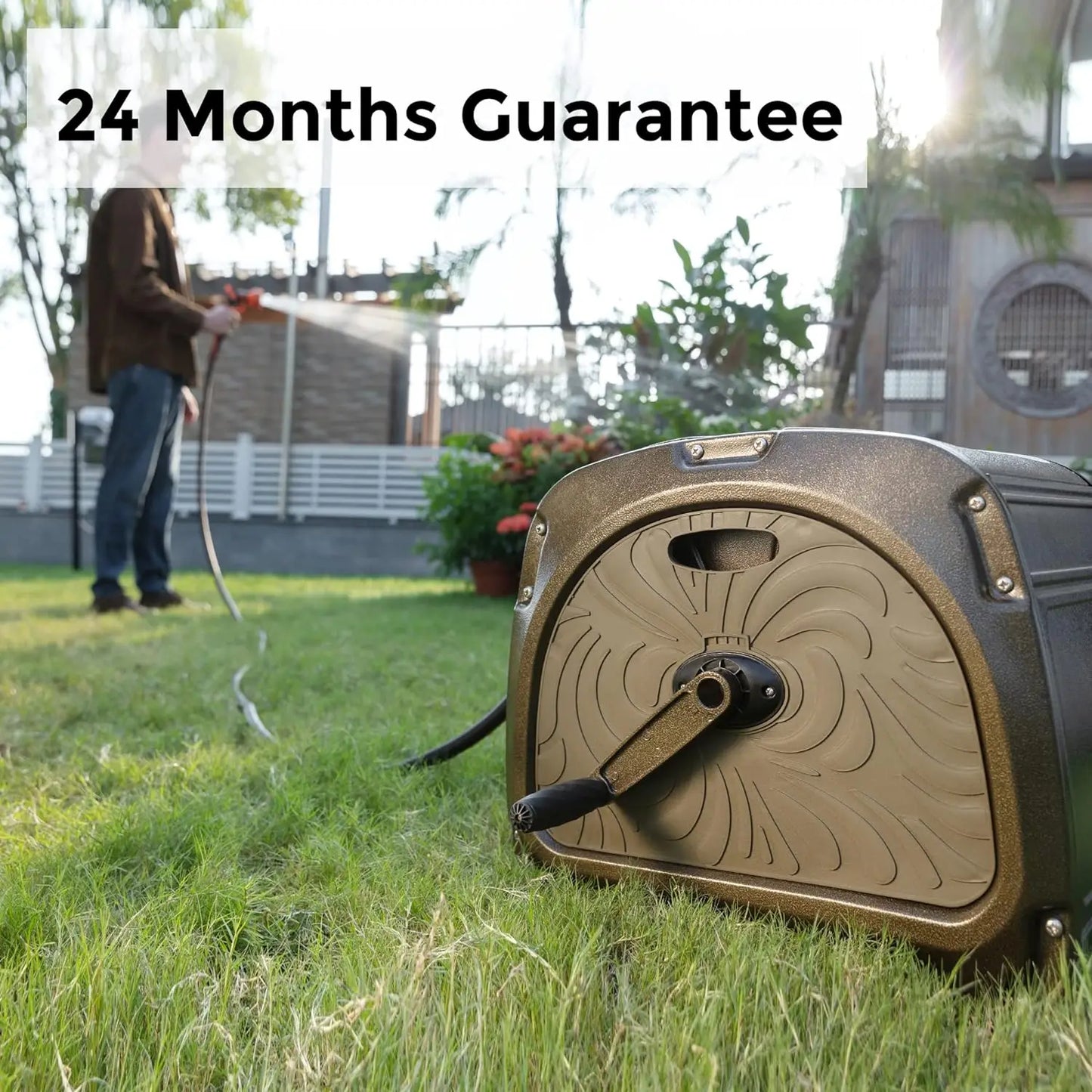 Giraffe Tools SW5 Metal Hose Reel Box Heavy Duty Garden Hose Storage Reel 150ft 5/8" Hose Capacity