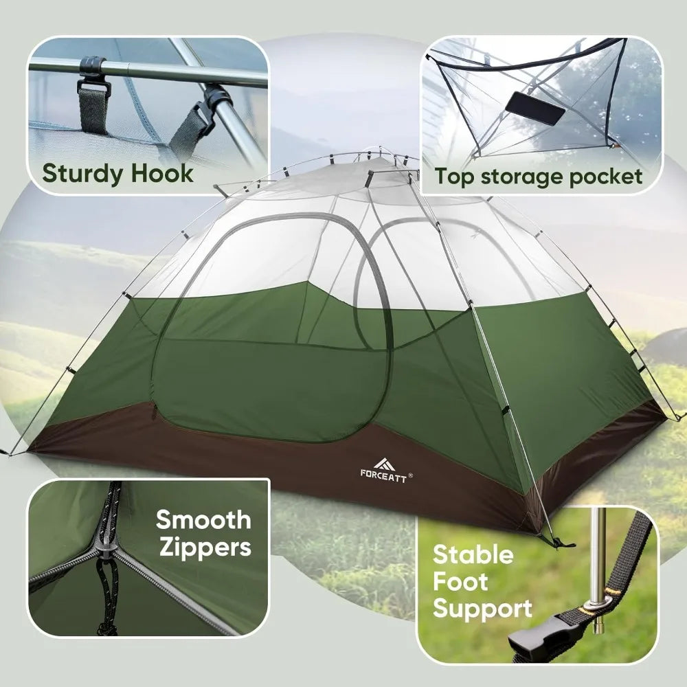 Camping Tent 2/3/4 Person, Professional Waterproof & Windproof Lightweight Backpacking Tent