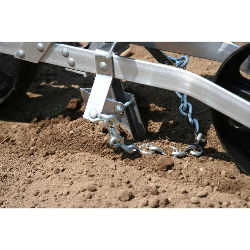 Garden Seeder Tool with Interchangeable 7 Seeding Trays and Row Markers; Grows Corn, Vegetables