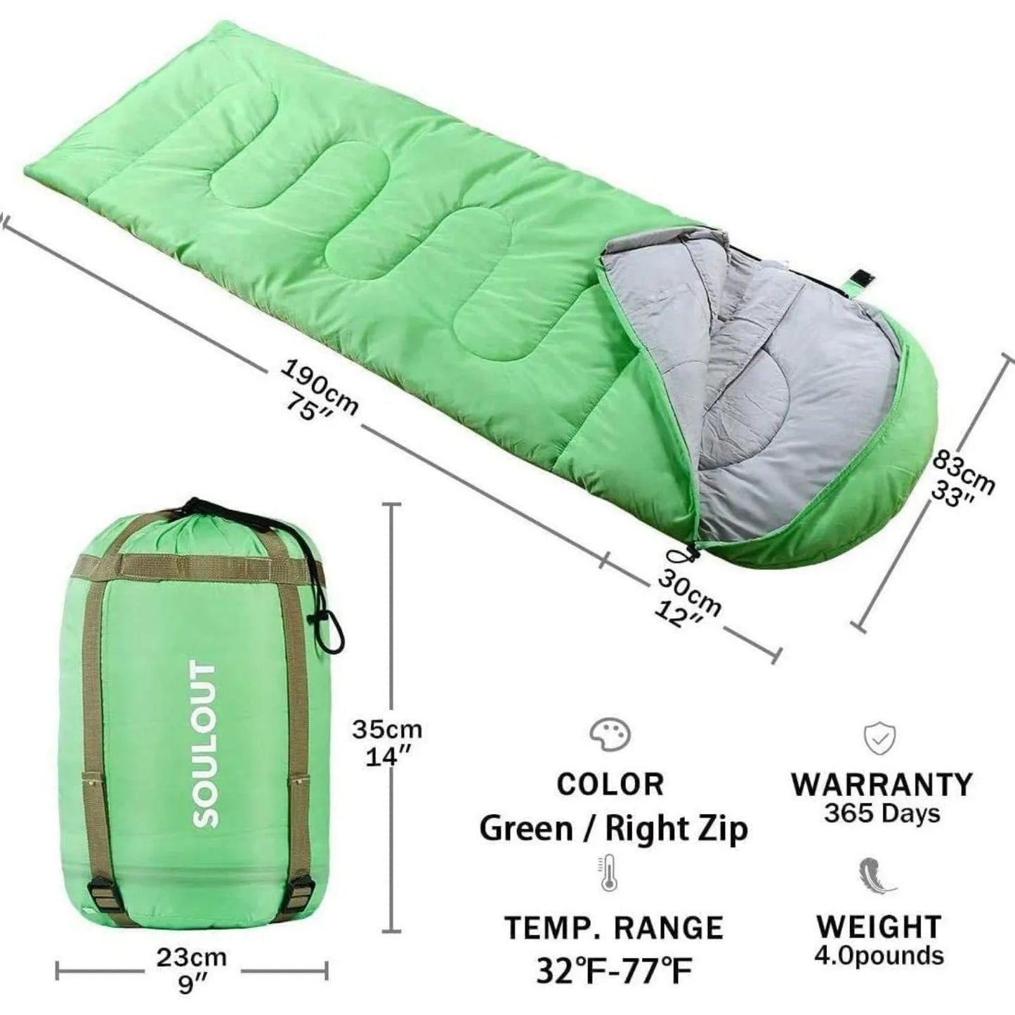 Sleeping Bag,3-4 Seasons Warm Cold Weather Lightweight, Portable Waterproof Sleeping Bag