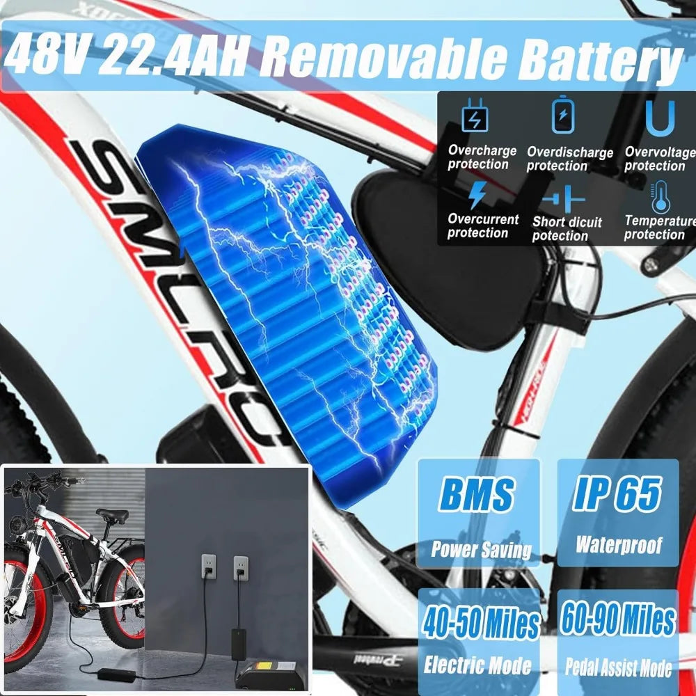 Electric Bike for Adults, 2000W Dual Motor Ebikes, 21 Speed 35MPH AWD Electric Bicycle, 26" Fat Tire MTB,Hydraulic Brake