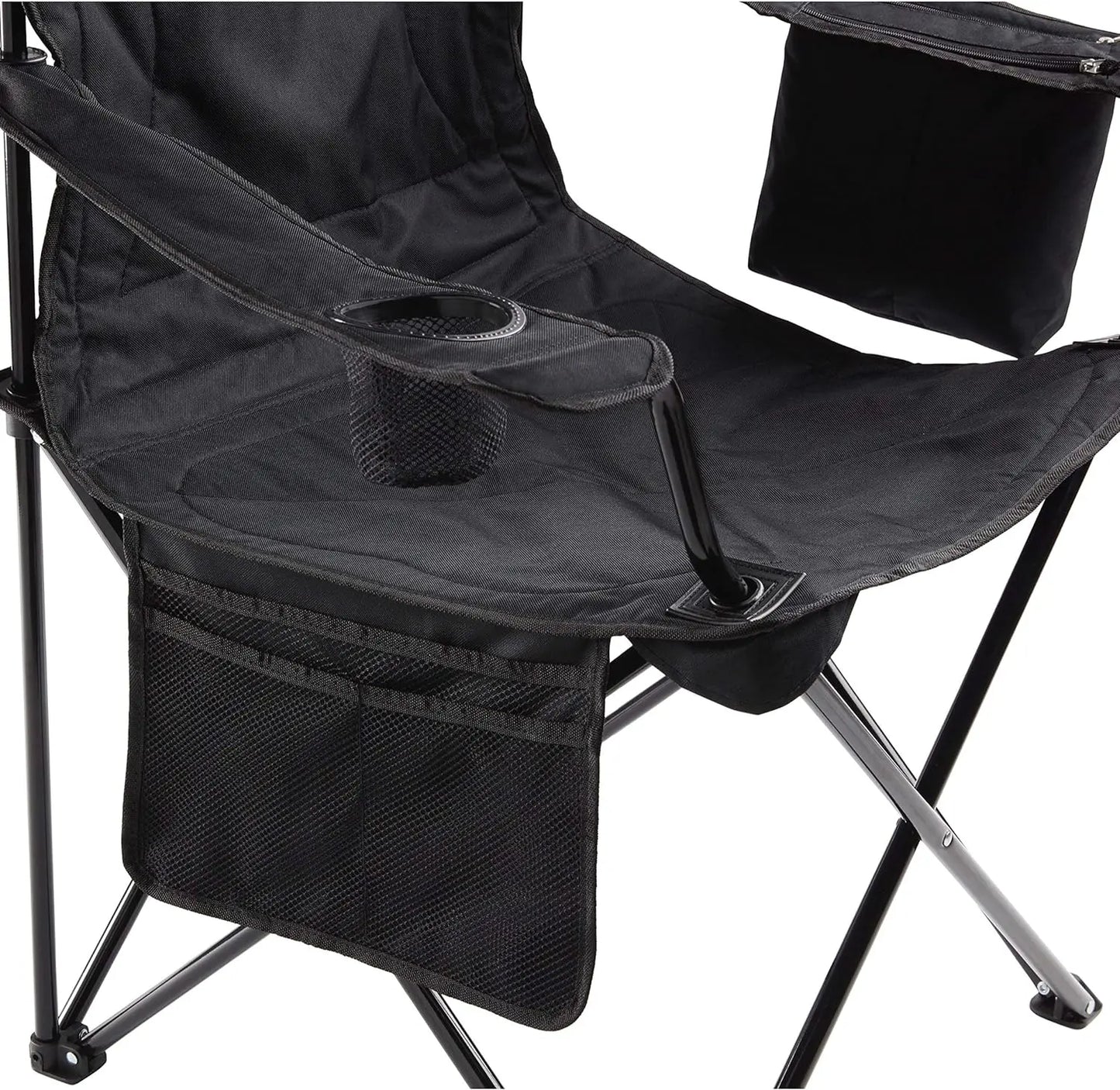 Coleman Portable Camping Chair with 4-Can Cooler, Fully Cushioned Seat and Back W/ Side Pocket and Cup Holder,Carry Bag Included