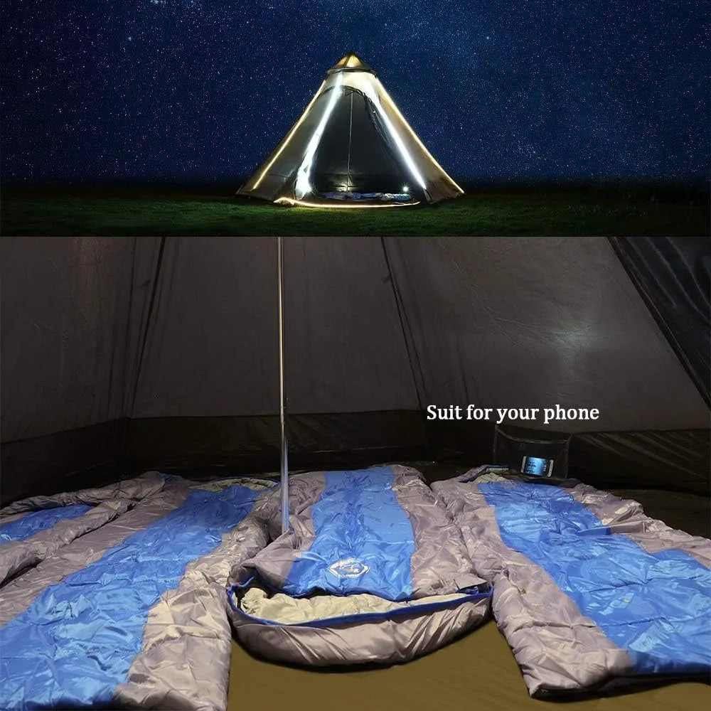 12'x10'x8'Dome Camping Tent 5-6 Person 4 Season Double Layers Waterproof Anti-UV Windproof Tent