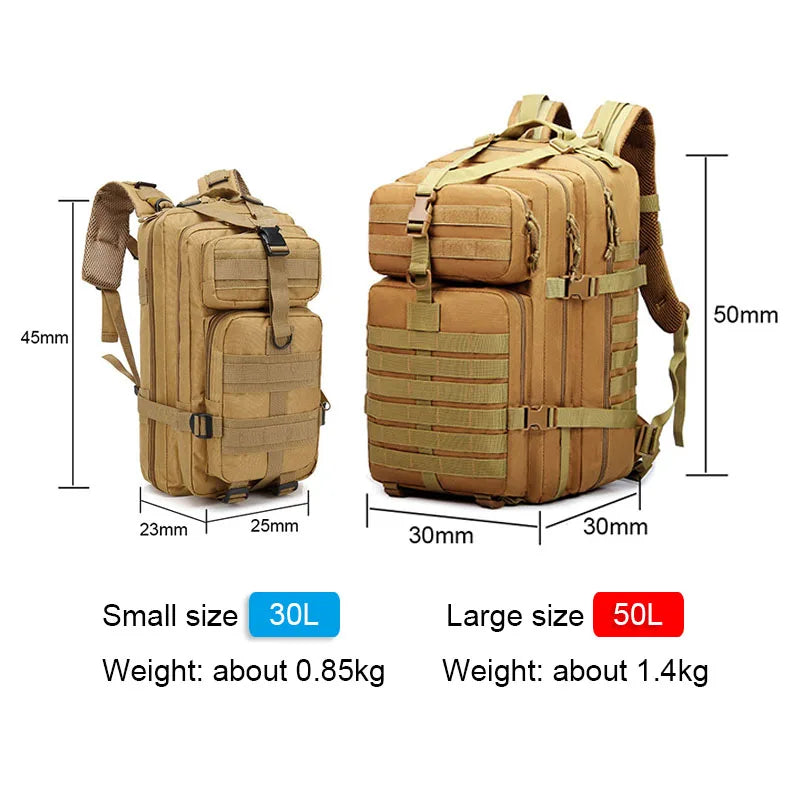 30L/50L Tactical Backpack Men Outdoor Hiking Backpacks Hiking Bag Waterproof Rucksacks