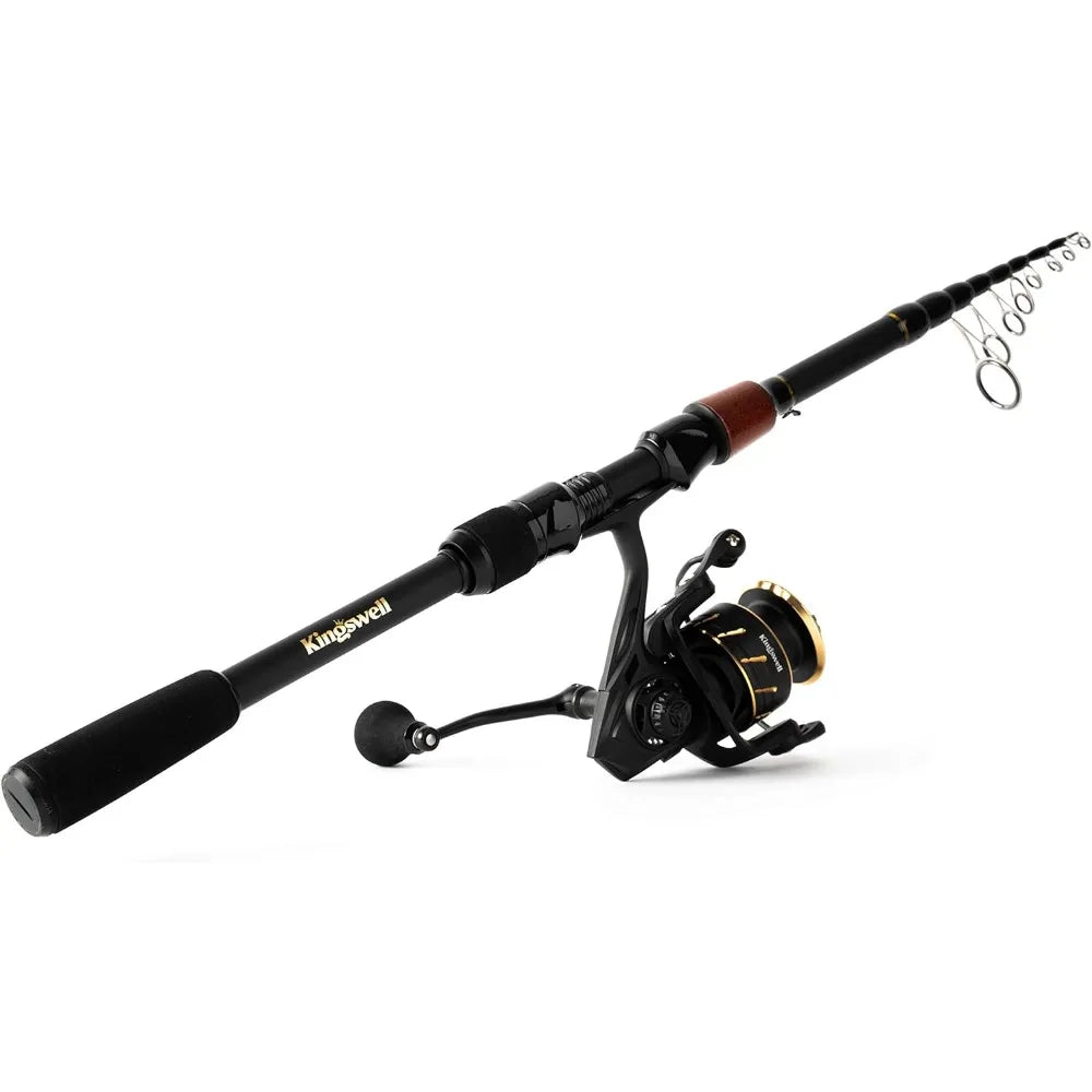 Telescopic Fishing Rod and Reel Combo, Premium Graphite Carbon Collapsible Fishing Pole with Spinning Reel