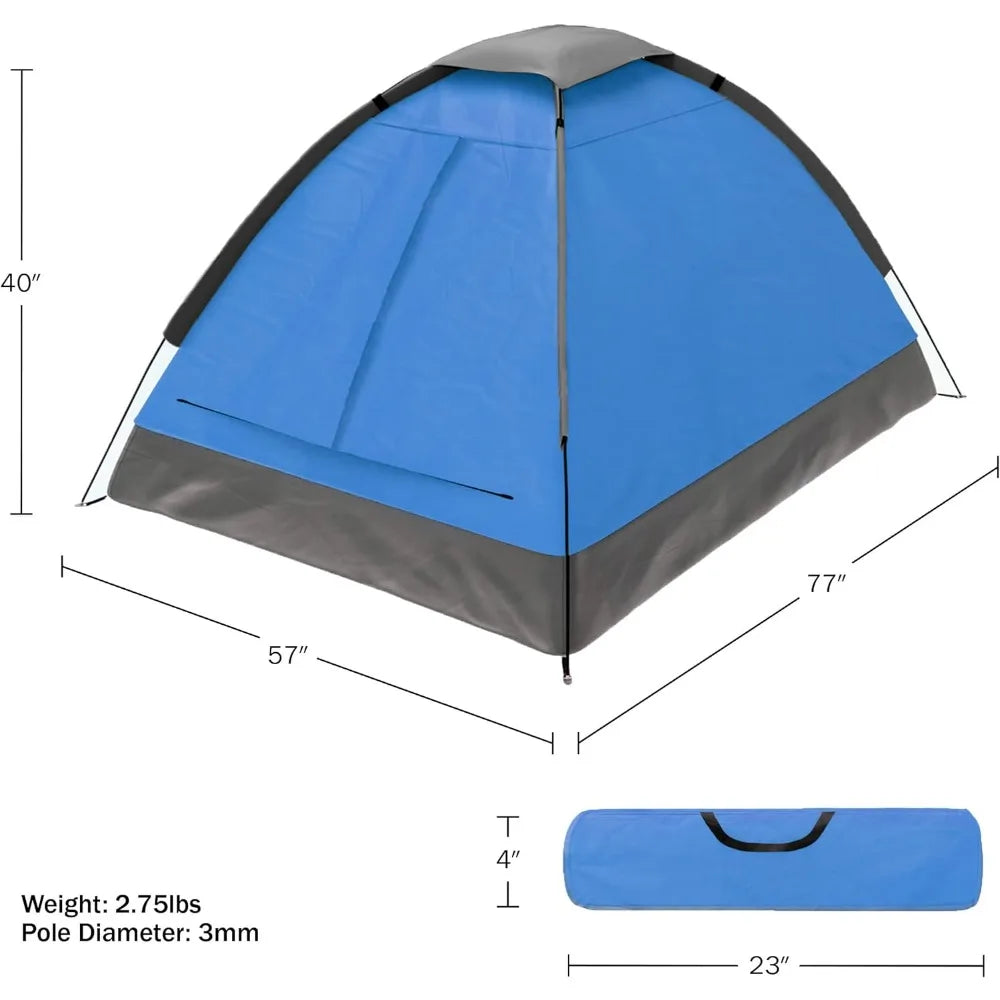 2-Person Dome Tent – Easy Set Up Shelter with Rain Fly and Carry Bag for Camping, Beach, Backpacking