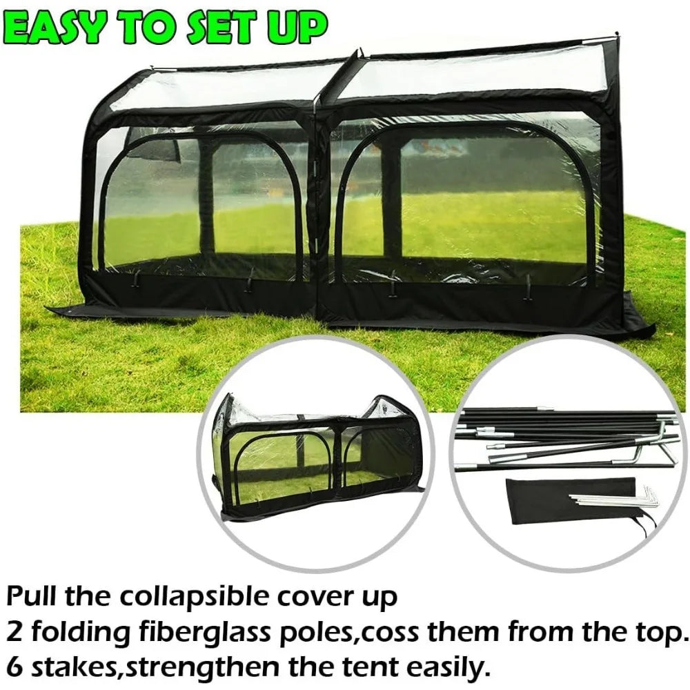 8x4 Pop-up Greenhouse, Mini Portable Instant Easy-Setup Small Winter Green House Canopy for Outdoor Indoor