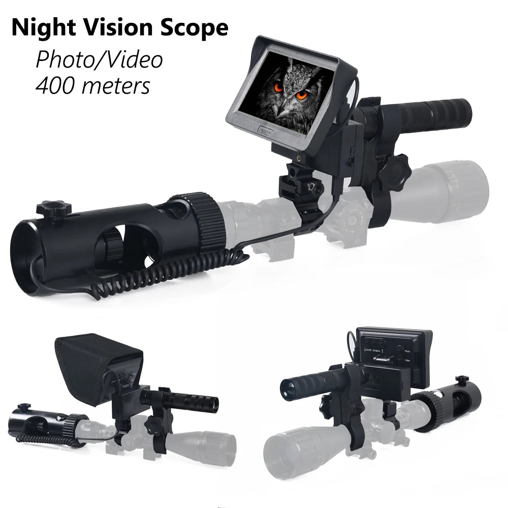 Megaorei 2 Hunting Riflescope Night Vision Scope IR  Infrared Laser LED 400 meters Night Vision Camera