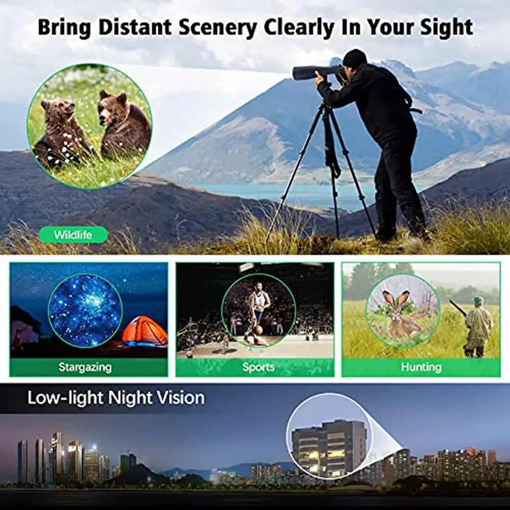 High Power Binoculars Adults 30-260X80 Long Range Stargazing Telescope Birdwatching Football Games Night Vision