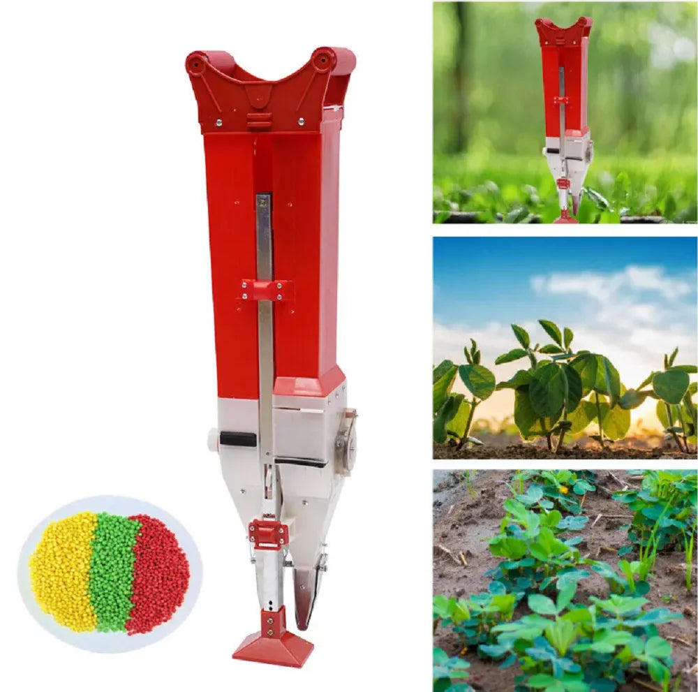 Manual Fertilizer Double Cylinder Spreader Machine Seed Drill Fertilizer Applicator Handheld Seeder