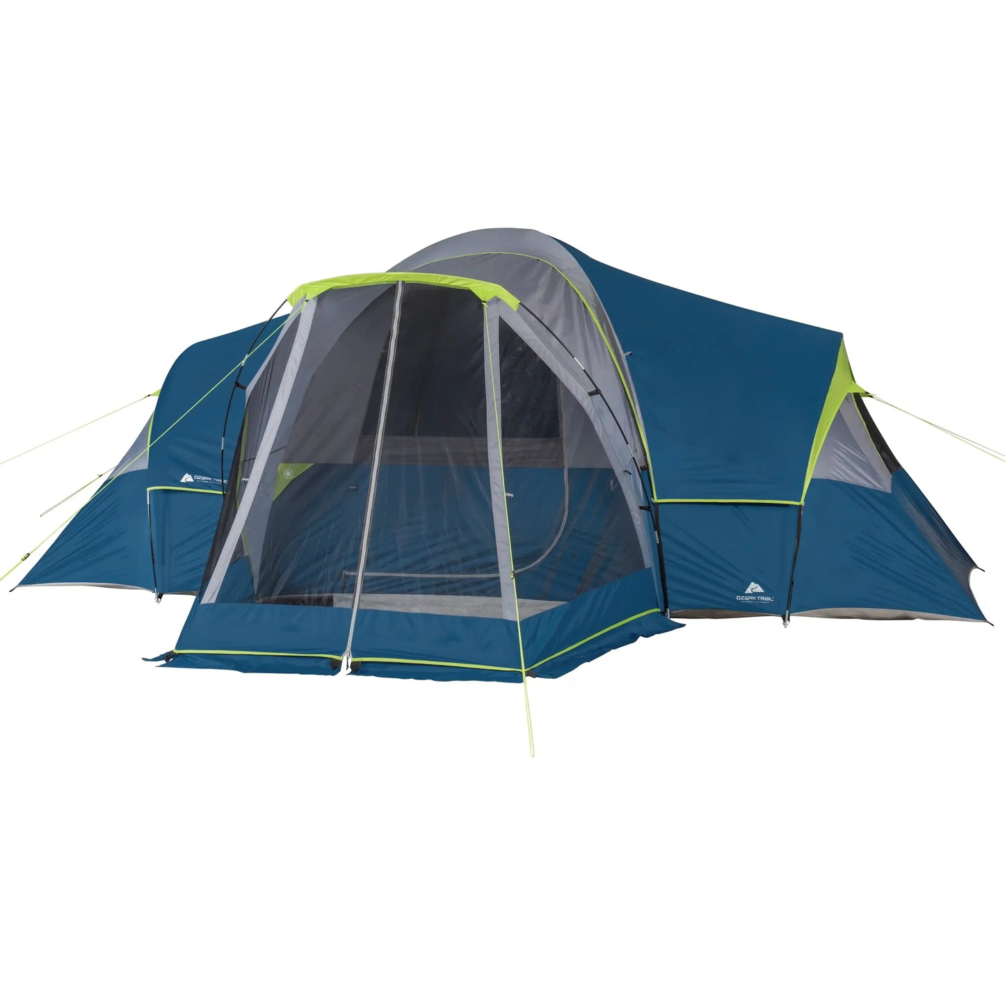 Ozark Trail 10-Person Family Camping Tent, with 3 Rooms and Screen Porch