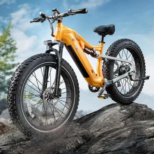 Electric Bike for Adults 1000W,48V 20AH,26" Fat Tire Full Suspension Ebike,7Speed,30MPH 80Miles Long Range Mountain Beach EBike