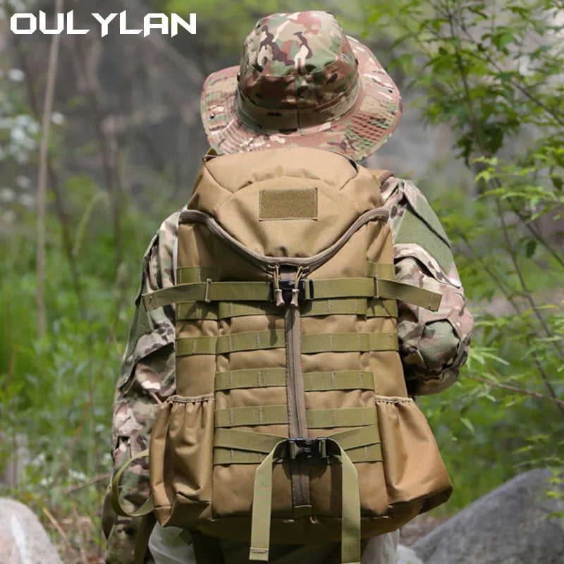 Oulylan 60L Outdoor Camouflage Sports Bag Tactical Backpack Waterproof Camping Storage Rucksack For Men