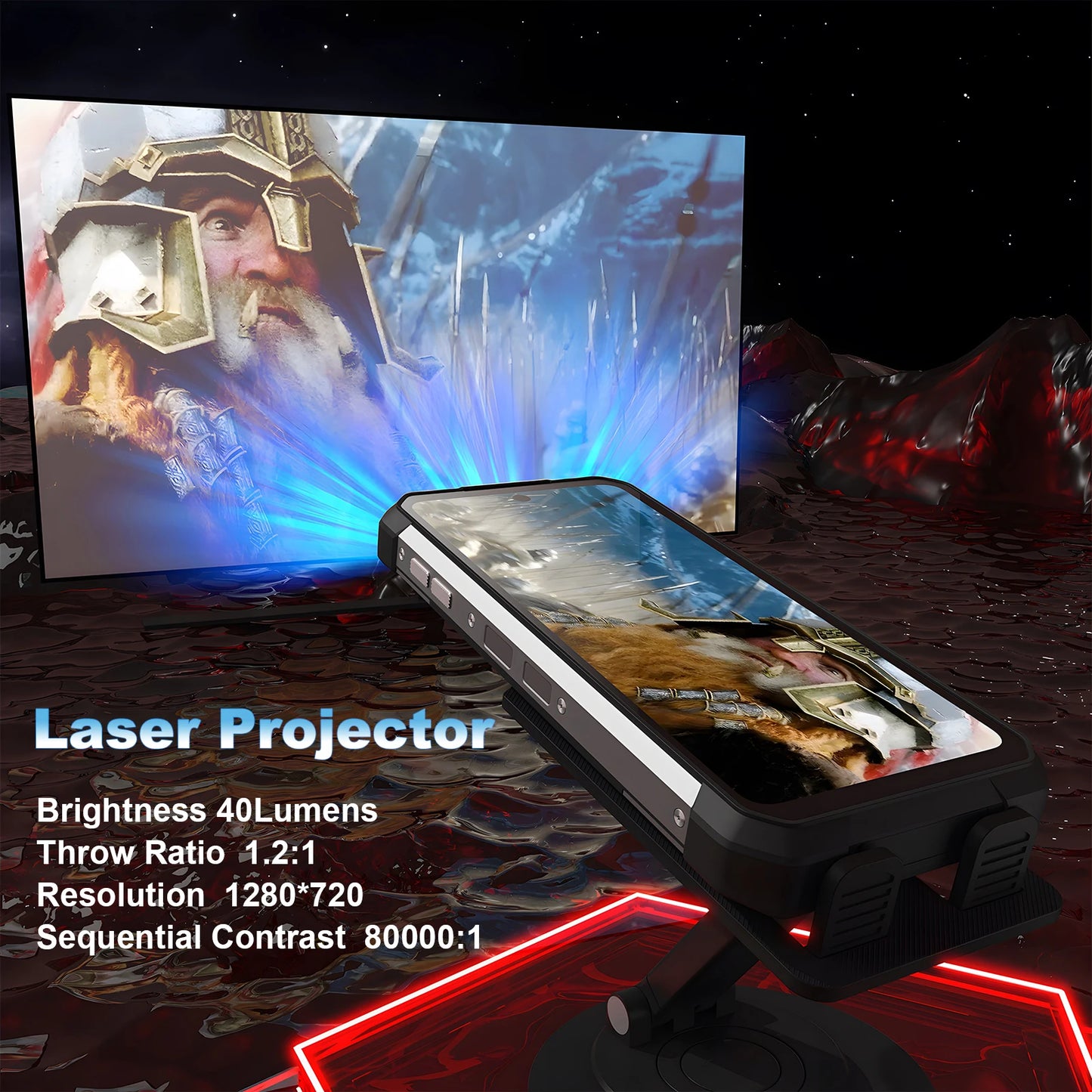 Unihertz 8849 tank 2 projector powered smartphone 22GB 256GB camping light cellphones