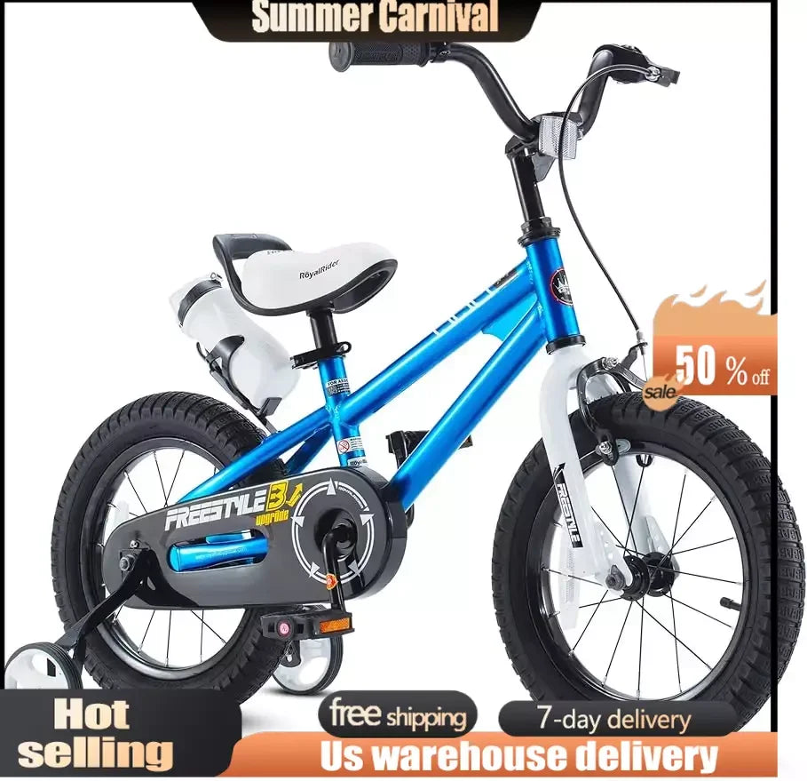 Kids Bike 12 14 16 18 Inch Bicycle for Boys Girls Ages 3-9 Years Multiple Colors Cycling Sports Easy Assembly