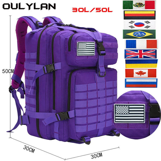 OULYLAN 50L/30L  Men Waterproof Tactical Backpack Outdoor Softback Fishing Hiking Camping Hunting Bags