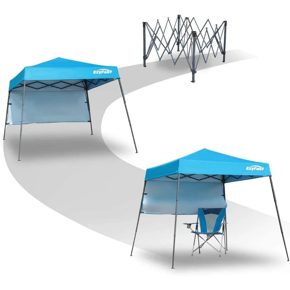 Compact Backpack Canopy, Pop Up Shelter, Portable Sports Cabana, 7.5 x 7.5 ft Base / 6 x 6 ft