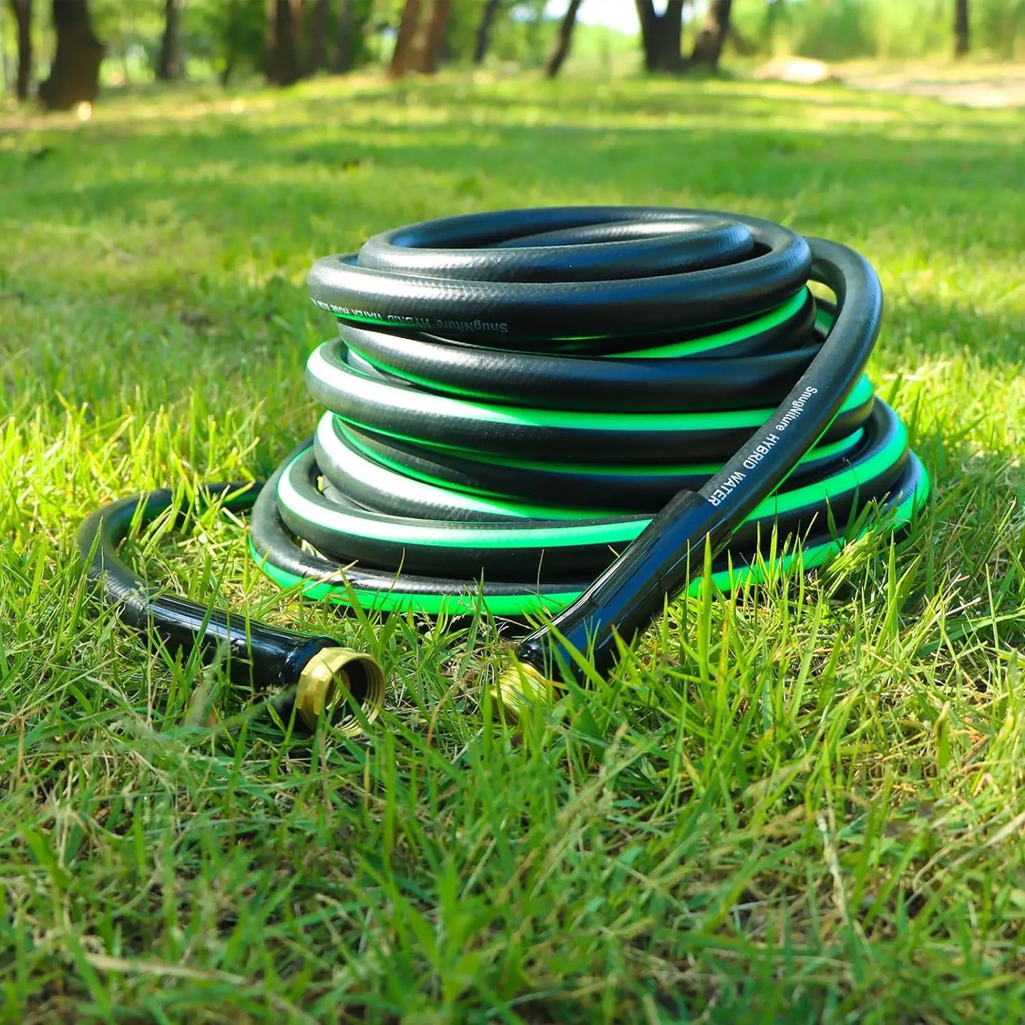 SnugNiture Garden Hose 150 ft x 5/8", Heavy Duty, Light Weight, Flexible Water Hose with 3/4'' Solid Fittings for All-Weather