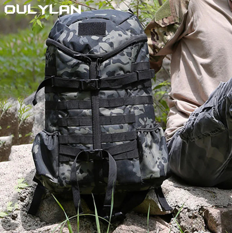 Oulylan 60L Outdoor Camouflage Sports Bag Tactical Backpack Waterproof Camping Storage Rucksack For Men