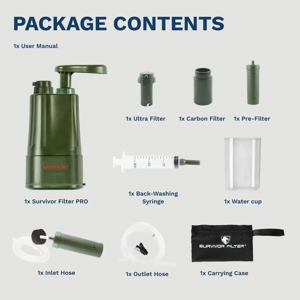 Hand Pump Camping Water Filtration System Survival - Water Purifier, portable water purifier.