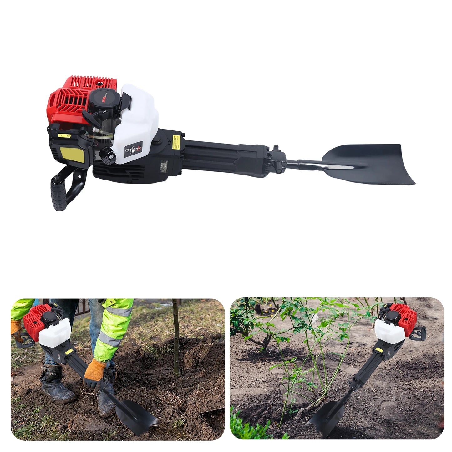 52Cc 2-Stroke Handheld Trench Coat Excavator Garden Excavator Handheld Trenching Machine Tree Seedling Planting