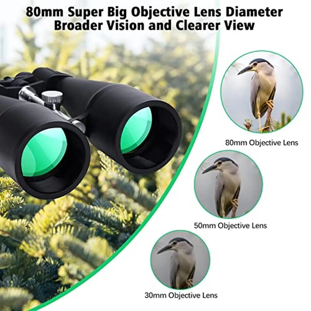 High Power Binoculars Adults 30-260X80 Long Range Stargazing Telescope Birdwatching Football Games Night Vision