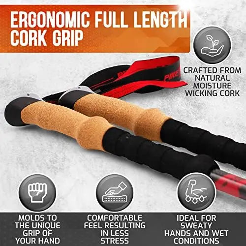 Trekking Poles - Lightweight Carbon Fiber Collapsible Sticks for Walking and Hiking - for Men and Women - Adjustable Height