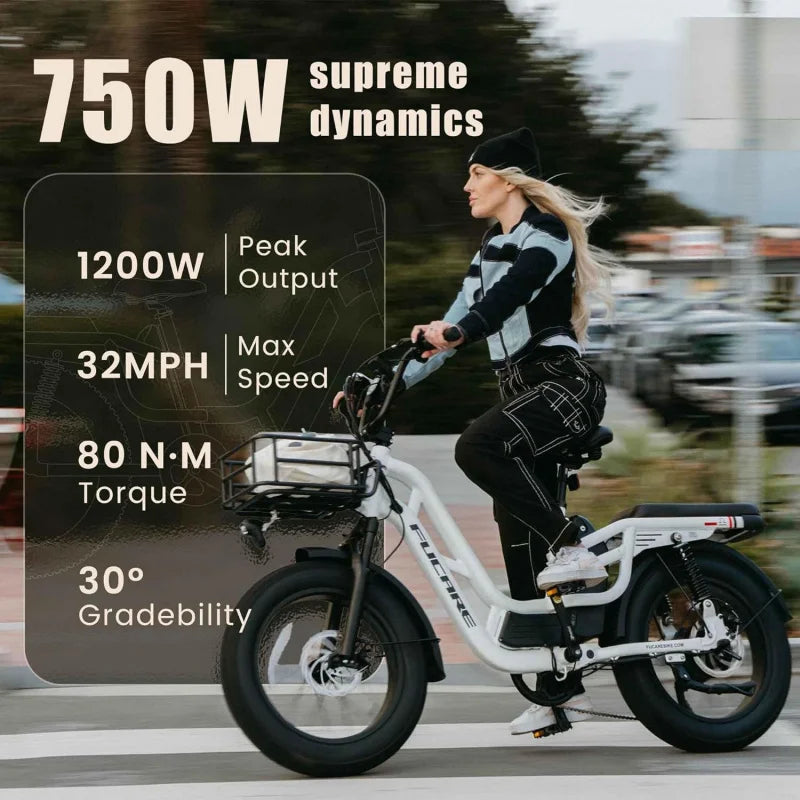 QFucare Libra 1200W Peak Electric Bike for Adults 32MPH 48V 20Ah (Rated 19.2AH) LG Battery EBike, Full Suspension 20"×4.0#34