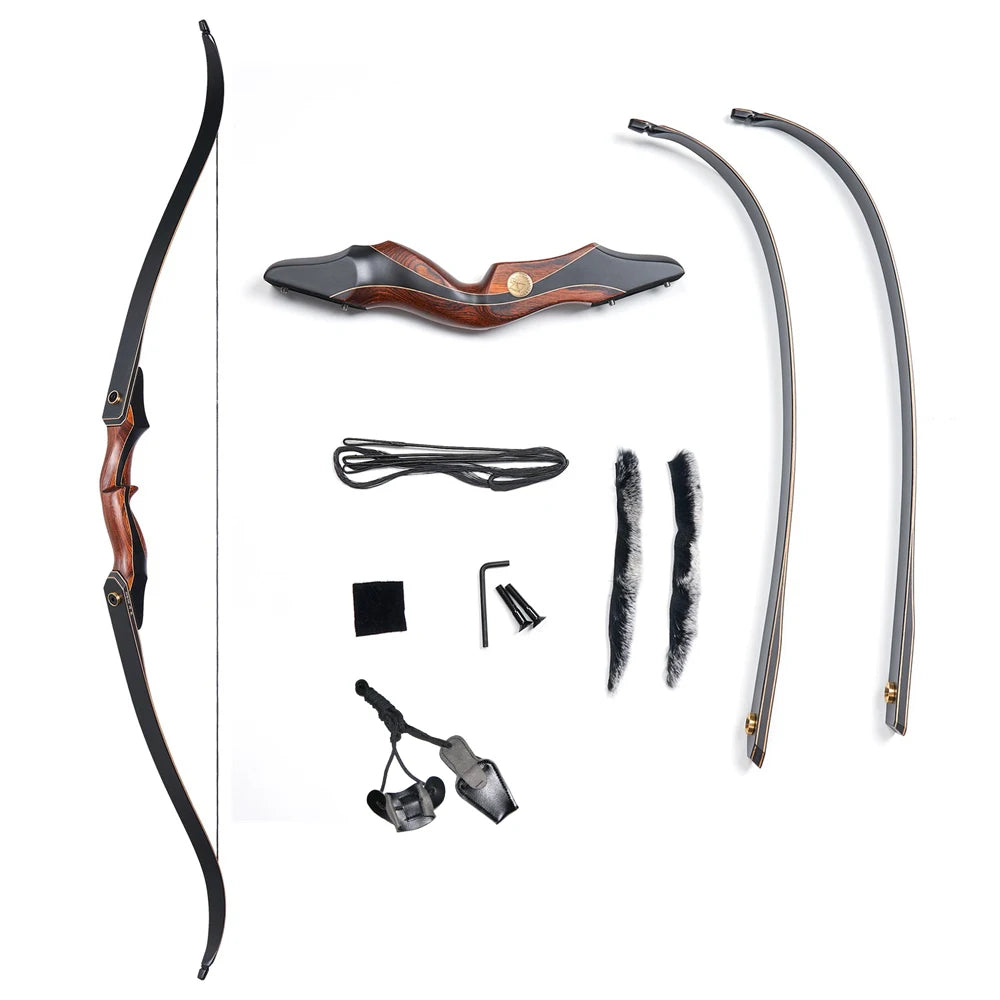 Toparchery Recurve Bow American Hunting Bow Take-down Bow Hunting for Right-handed Adult 30-50Ibs