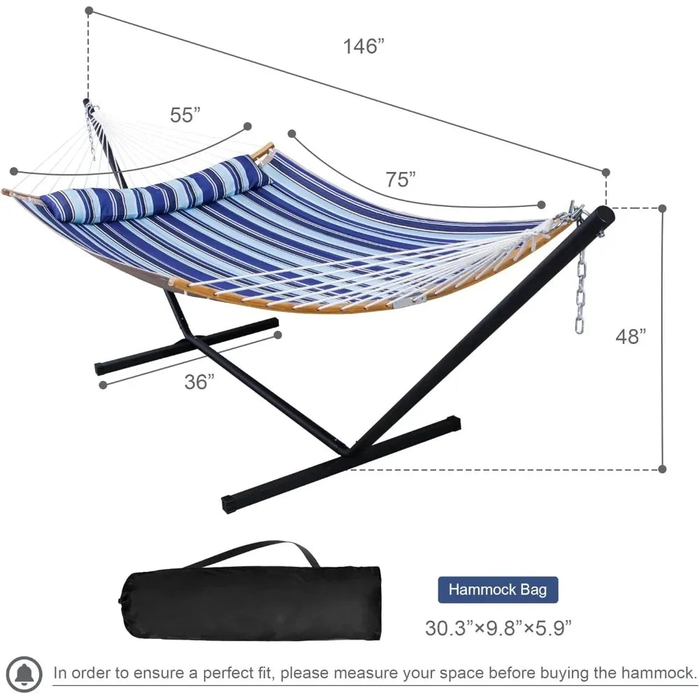 Heavy Duty 450 Lbs Camping Large Hammocks for Outside With Pillow and Portable Bag Hammock